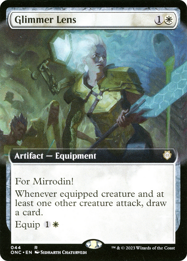 Glimmer Lens (Extended Art) [Phyrexia: All Will Be One Commander] | Cards and Coasters CA