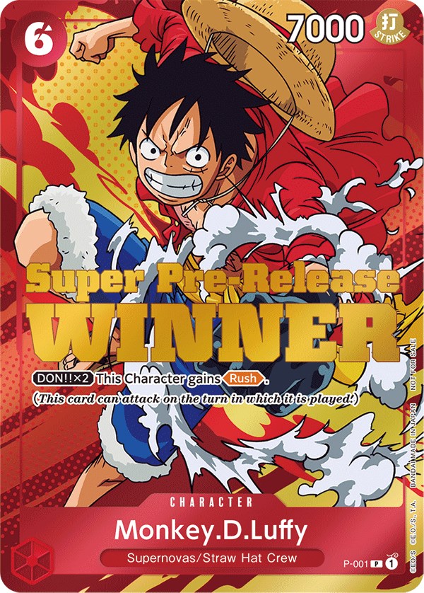 Monkey.D.Luffy (Super Pre-Release) [Winner] [One Piece Promotion Cards] | Cards and Coasters CA