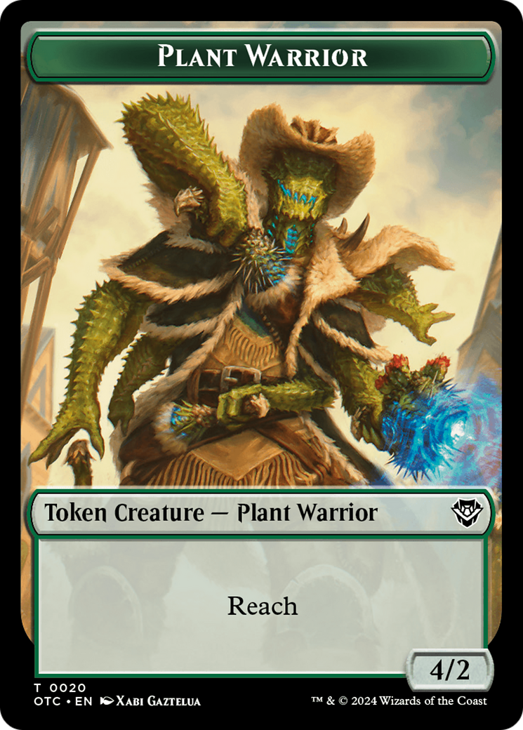 Plant Warrior // Treasure Double-Sided Token [Outlaws of Thunder Junction Commander Tokens] | Cards and Coasters CA