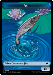 Fish // Iridescent Vinelasher Double-Sided Token [Bloomburrow Tokens] | Cards and Coasters CA