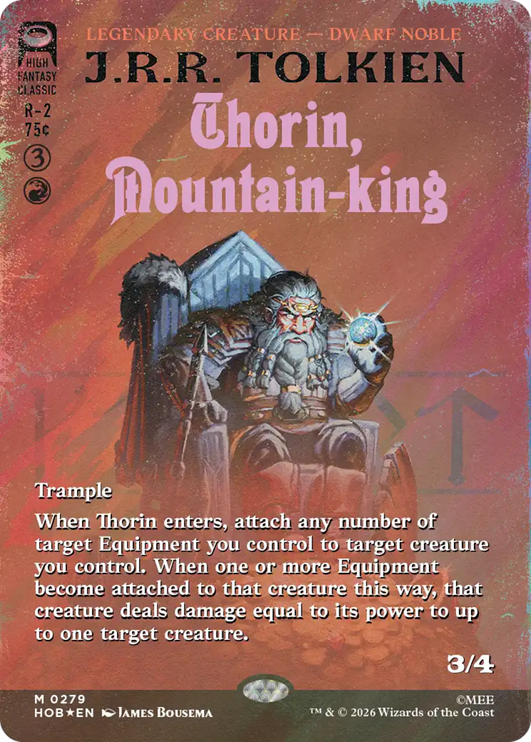 Thorin, Mountain-king (Borderless) (Surge Foil) [The Hobbit] | Cards and Coasters CA