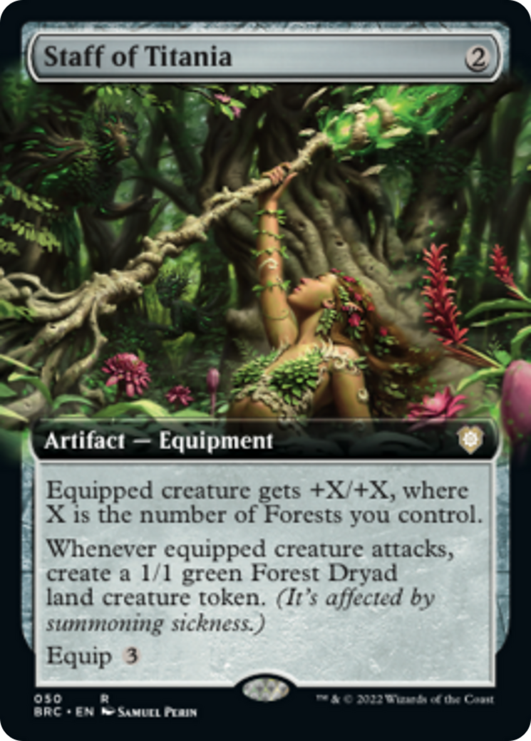 Staff of Titania (Extended Art) [The Brothers' War Commander] | Cards and Coasters CA