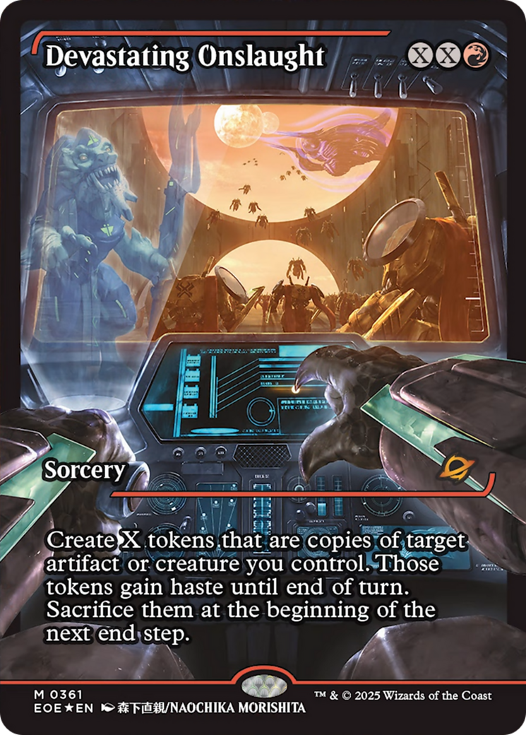 Devastating Onslaught (0361) (Showcase) [Edge of Eternities] | Cards and Coasters CA