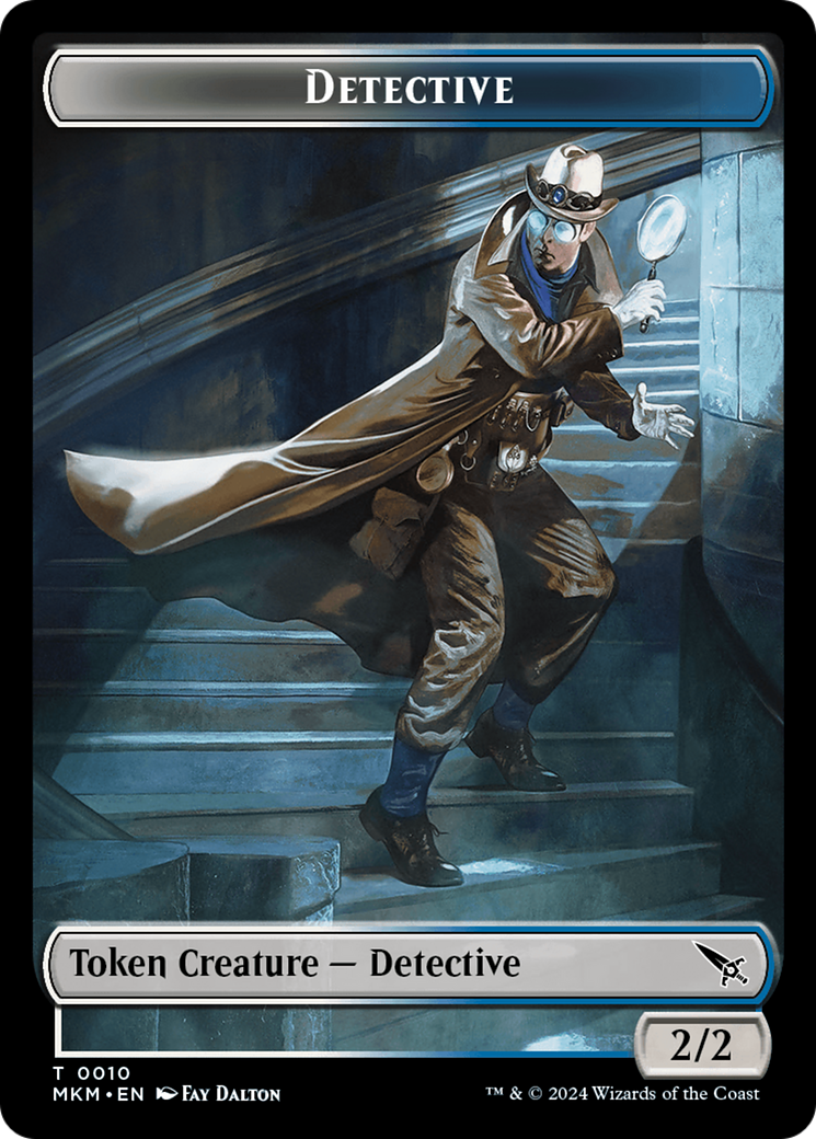 Detective // Spirit Double-Sided Token [Murders at Karlov Manor Tokens] | Cards and Coasters CA