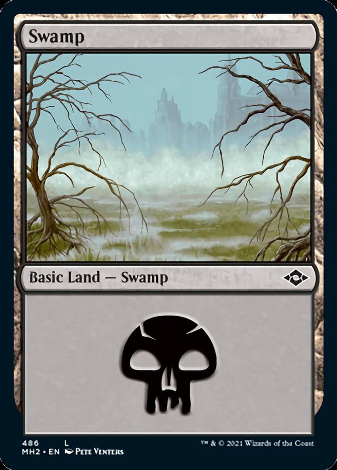 Swamp (486) (Foil Etched) [Modern Horizons 2] | Cards and Coasters CA