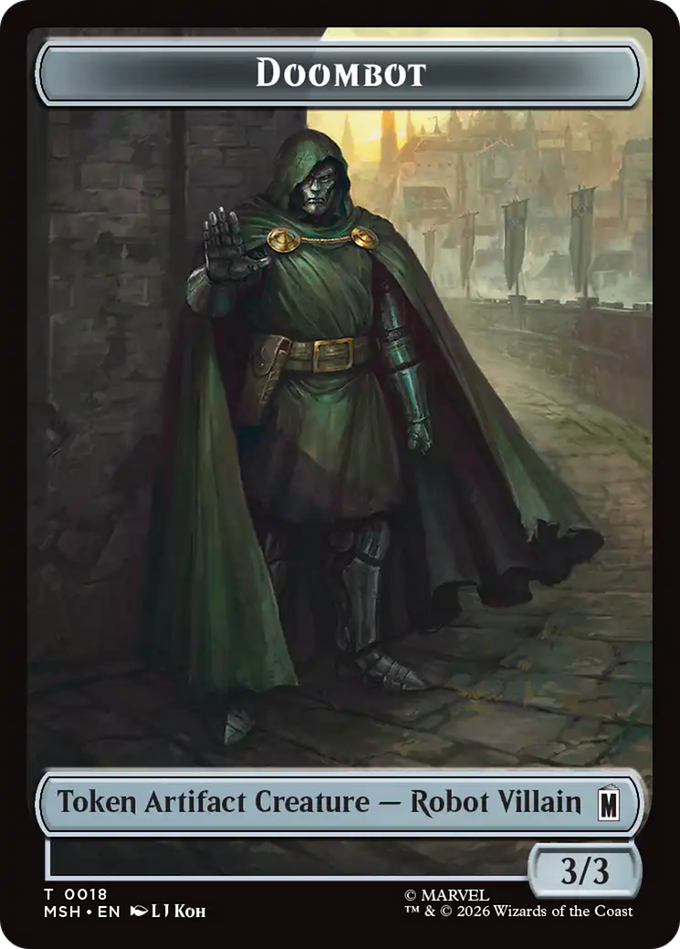 Merfolk // Doombot Double-Sided Token [Marvel Super Heroes Tokens] | Cards and Coasters CA