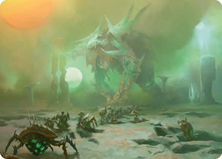 Green Sun's Twilight Art Card [Phyrexia: All Will Be One Art Series] | Cards and Coasters CA