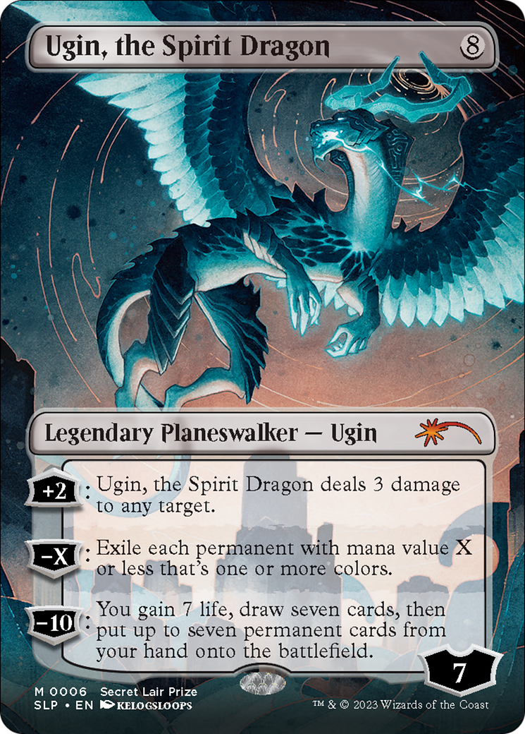 Ugin, the Spirit Dragon (Borderless) [Secret Lair Showdown] | Cards and Coasters CA