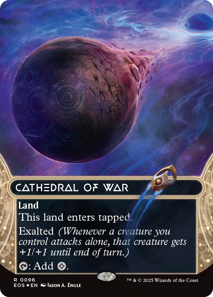 Cathedral of War (0096) (Borderless) (Galaxy Foil) [Edge of Eternities: Stellar Sights] | Cards and Coasters CA