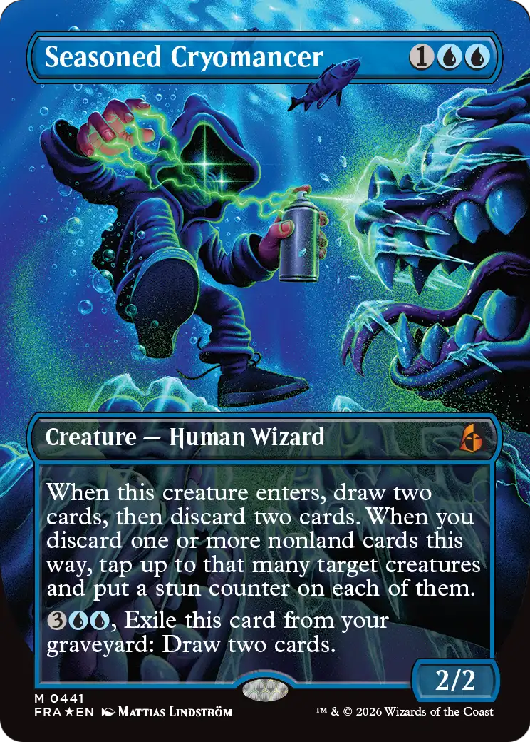 Seasoned Cryomancer (Borderless) (0441) [Reality Fracture] | Cards and Coasters CA