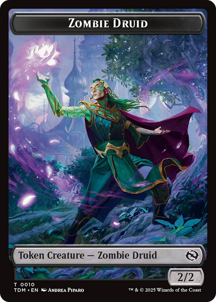 Treasure // Zombie Druid Double-Sided Token [Tarkir: Dragonstorm Tokens] | Cards and Coasters CA