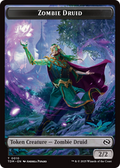 Salamander Warrior // Zombie Druid Double-Sided Token [Tarkir: Dragonstorm Commander Tokens] | Cards and Coasters CA