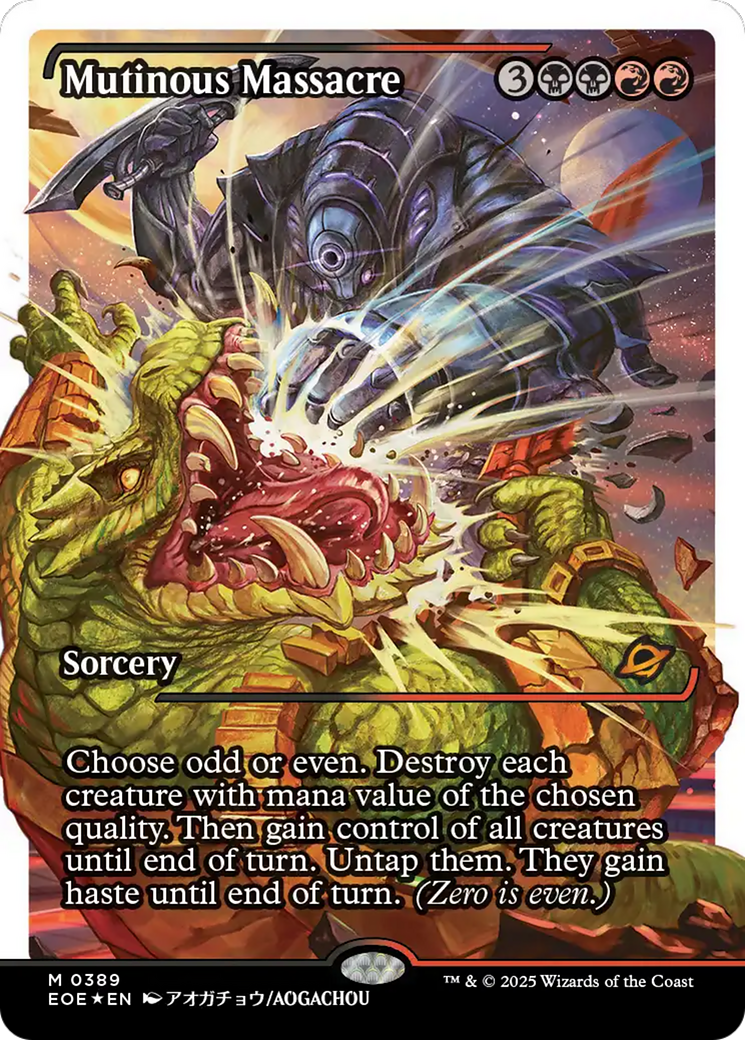 Mutinous Massacre (Showcase) (Fracture Foil) [Edge of Eternities] | Cards and Coasters CA