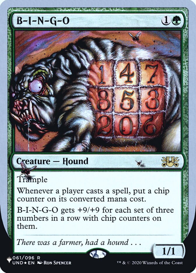 B-I-N-G-O (Unfinity Foil Edition) [The List] | Cards and Coasters CA