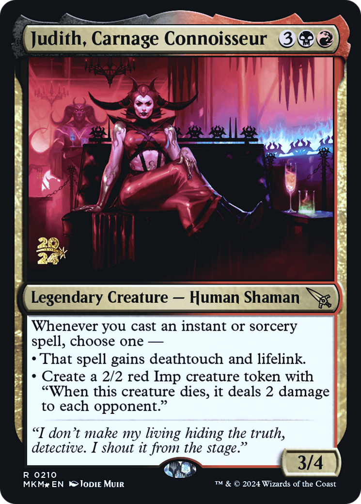 Judith, Carnage Connoisseur [Murders at Karlov Manor Prerelease Promos] | Cards and Coasters CA