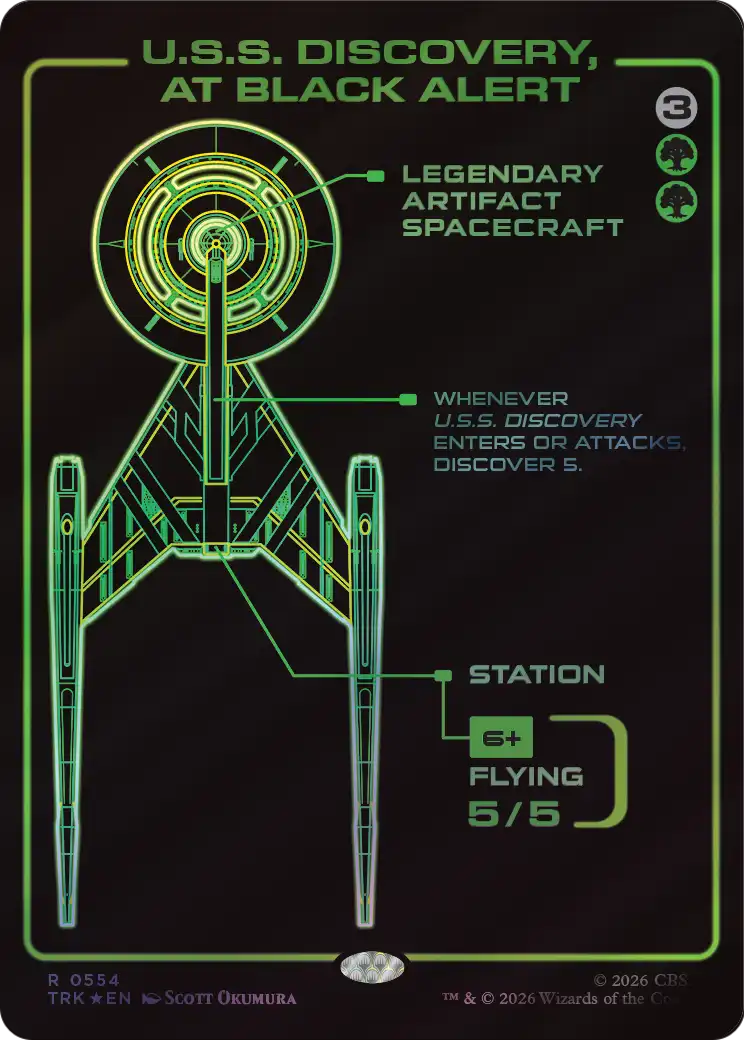 U.S.S. Discovery, at Black Alert (Showcase) [Star Trek] | Cards and Coasters CA