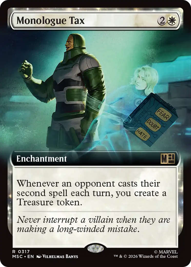 Monologue Tax (Extended Art) [Marvel Super Heroes Commander] | Cards and Coasters CA