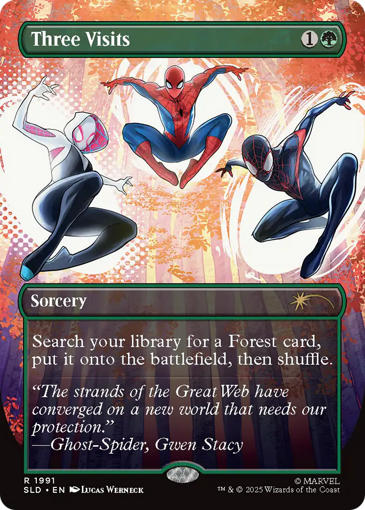 Three Visits (Rainbow Foil) [Secret Lair Drop Series] | Cards and Coasters CA