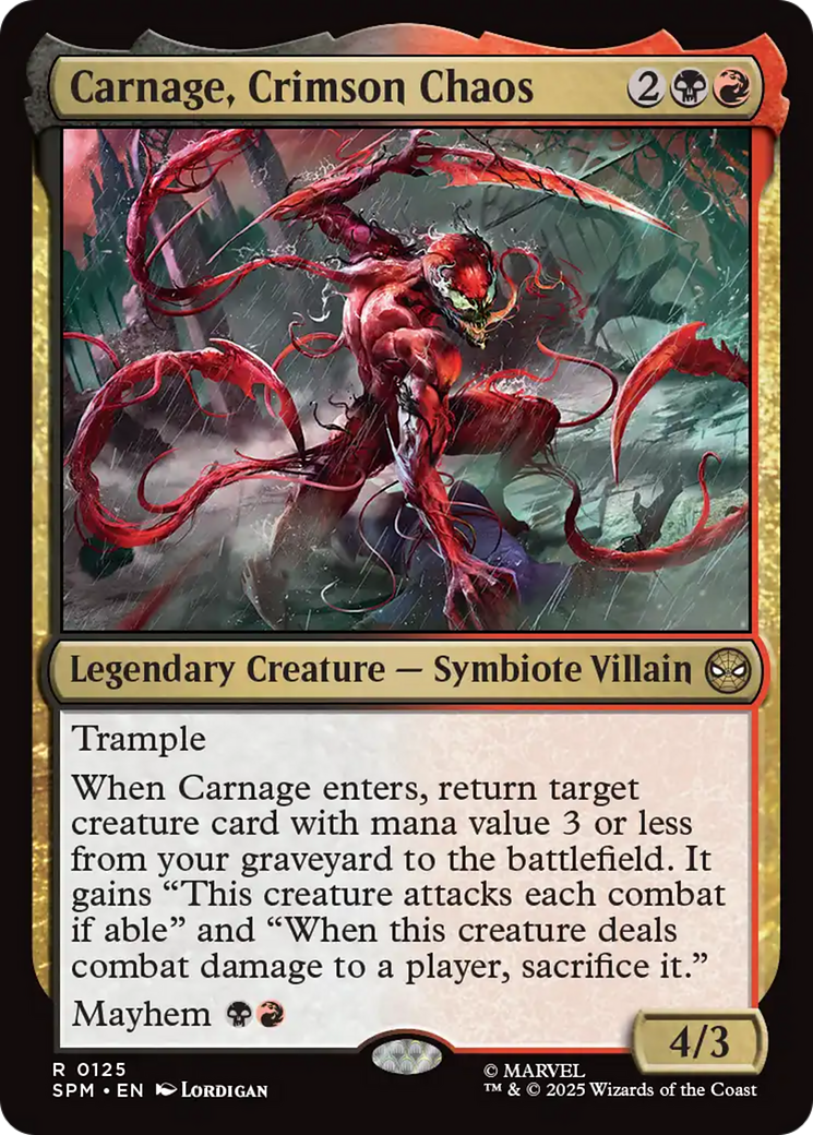 Carnage, Crimson Chaos [Marvel's Spider-Man] | Cards and Coasters CA