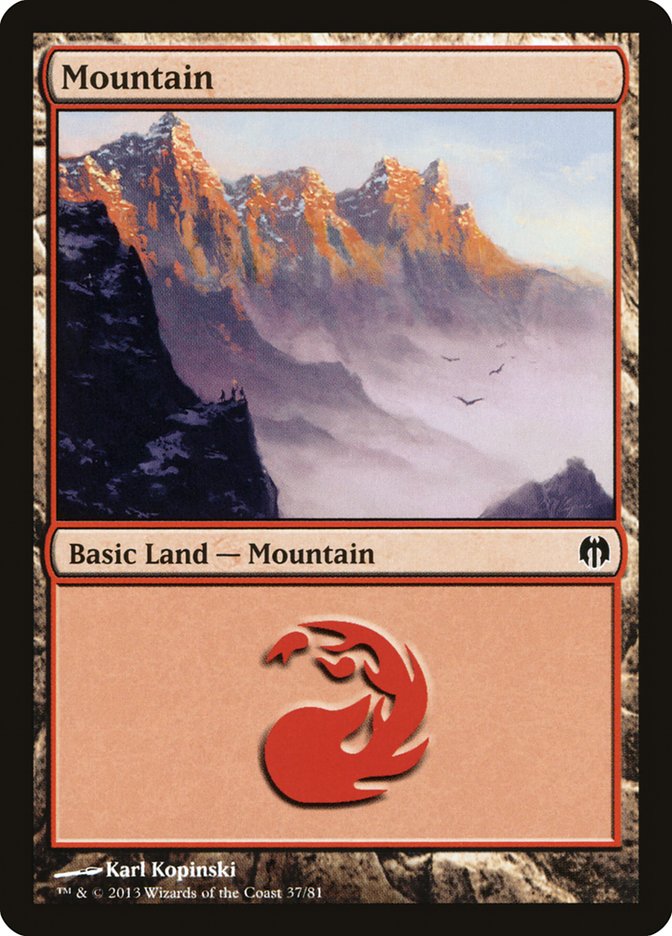 Mountain (37) [Duel Decks: Heroes vs. Monsters] | Cards and Coasters CA