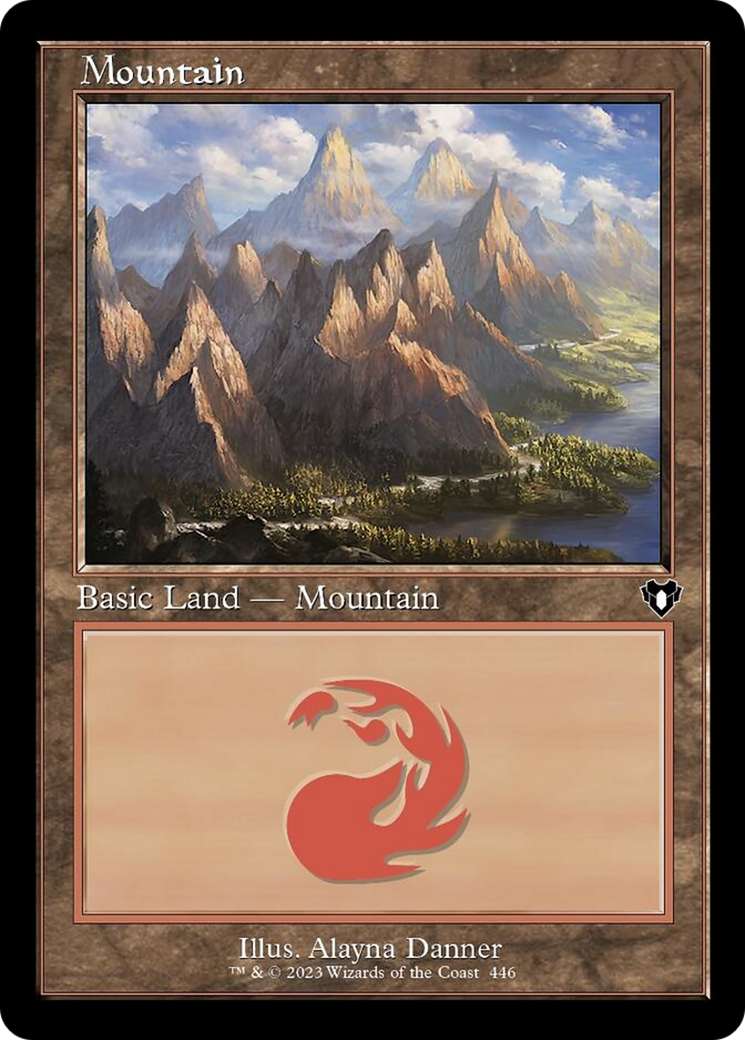 Mountain (446) (Retro) [Commander Masters] | Cards and Coasters CA