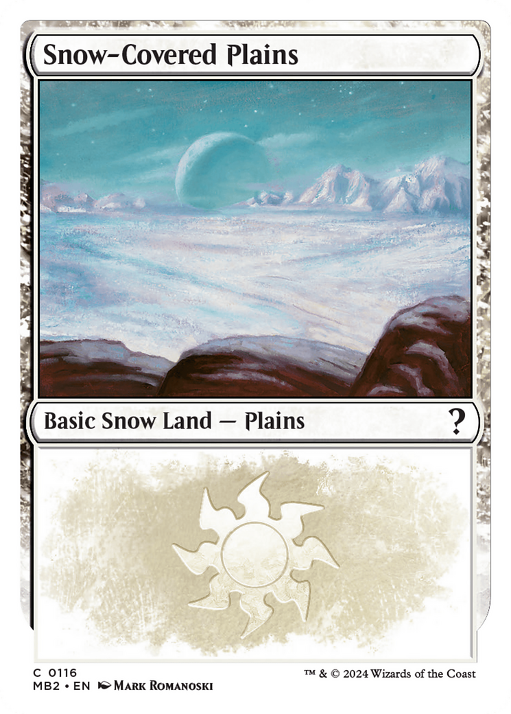 Snow-Covered Plains (White Border) [Mystery Booster 2] | Cards and Coasters CA