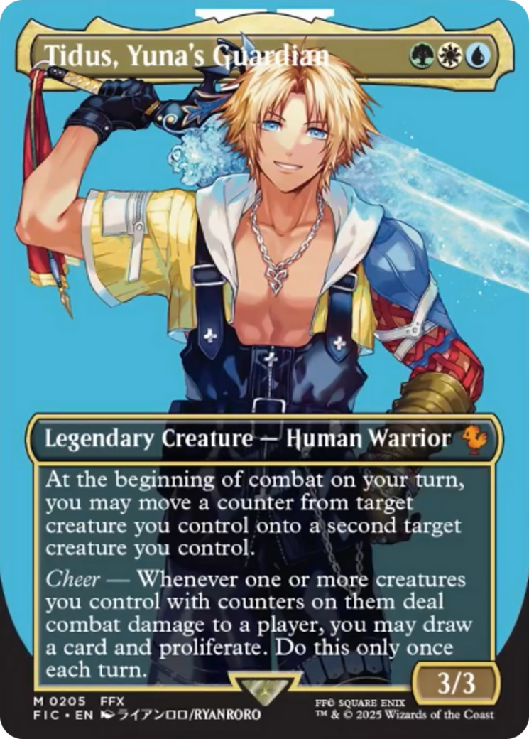 Tidus, Yuna's Guardian (Borderless) [FINAL FANTASY Commander] | Cards and Coasters CA