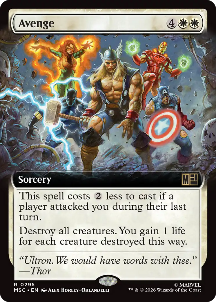 Avenge (Extended Art) [Marvel Super Heroes Commander] | Cards and Coasters CA