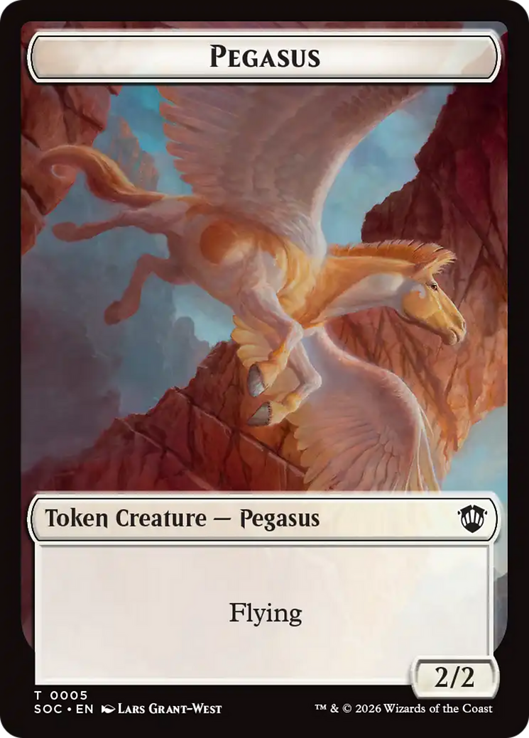 Contract // Pegasus Double-Sided Token [Secrets of Strixhaven Commander Tokens] | Cards and Coasters CA