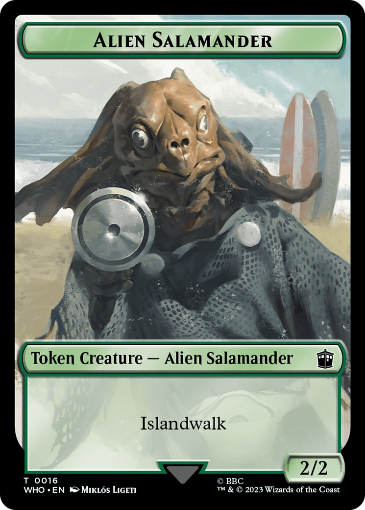 Alien Salamander // Mutant Double-Sided Token [Doctor Who Tokens] | Cards and Coasters CA