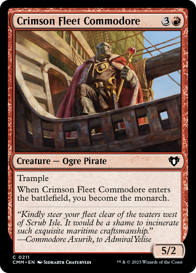 Crimson Fleet Commodore [Commander Masters] | Cards and Coasters CA