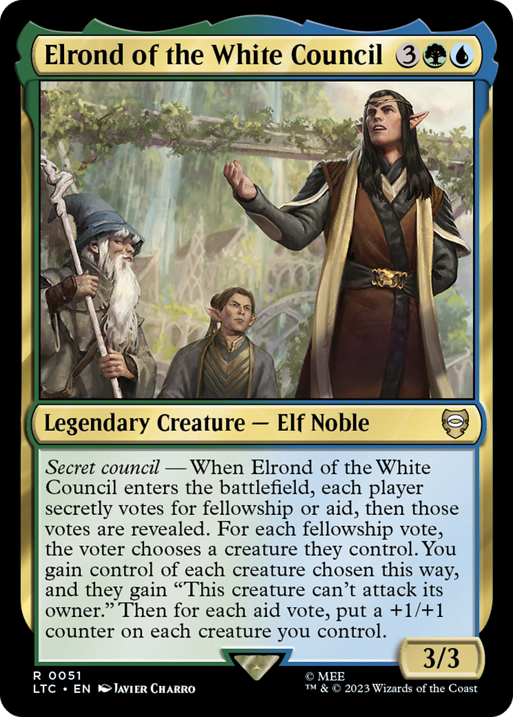 Elrond of the White Council [The Lord of the Rings: Tales of Middle-Earth Commander] | Cards and Coasters CA