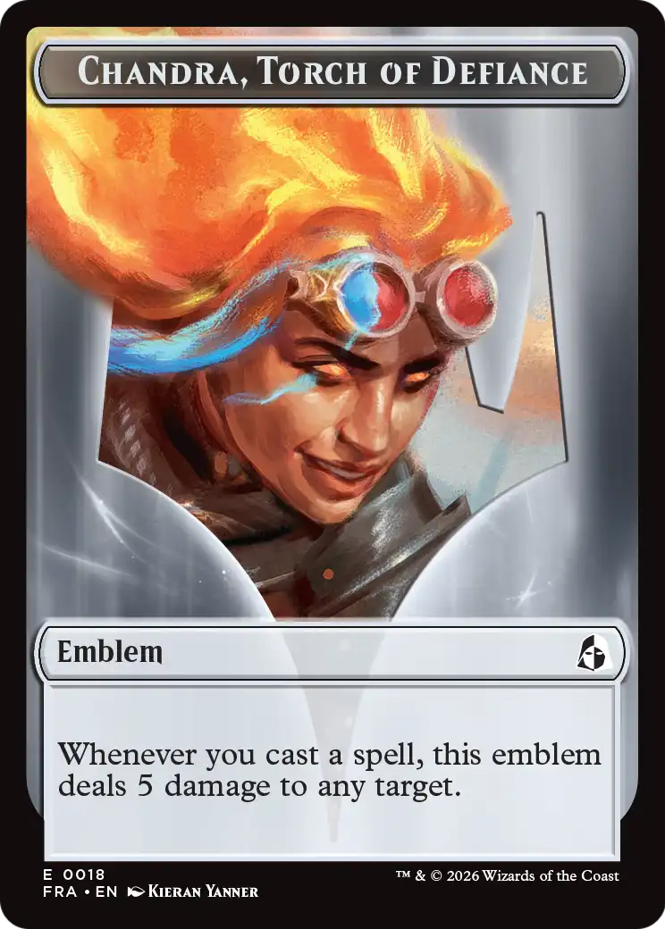 Chandra, Chill of Compliance // Chandra, Torch of Defiance Double-Sided Token [Reality Fracture Tokens] | Cards and Coasters CA