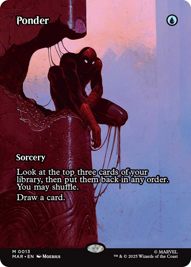 Ponder (Borderless) [Marvel's Spider-Man: Eternal-Legal] | Cards and Coasters CA