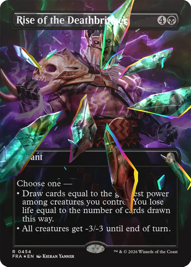 Rise of the Deathbringer (Borderless) (Facet Foil) [Reality Fracture] | Cards and Coasters CA