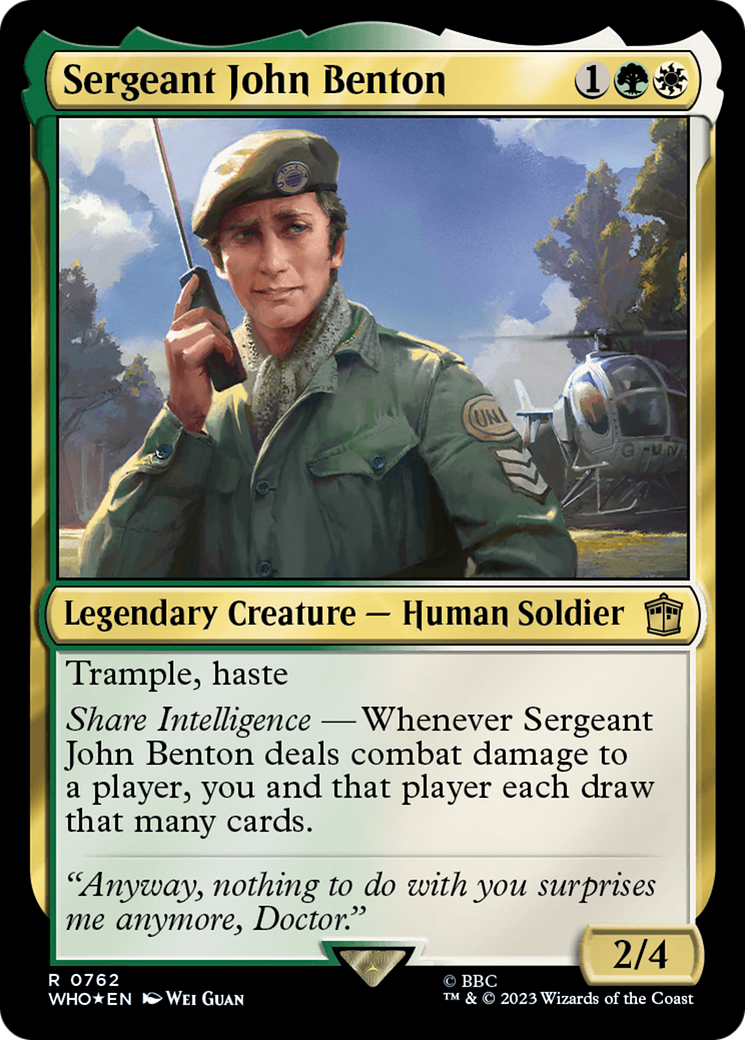 Sergeant John Benton (Surge Foil) [Doctor Who] | Cards and Coasters CA