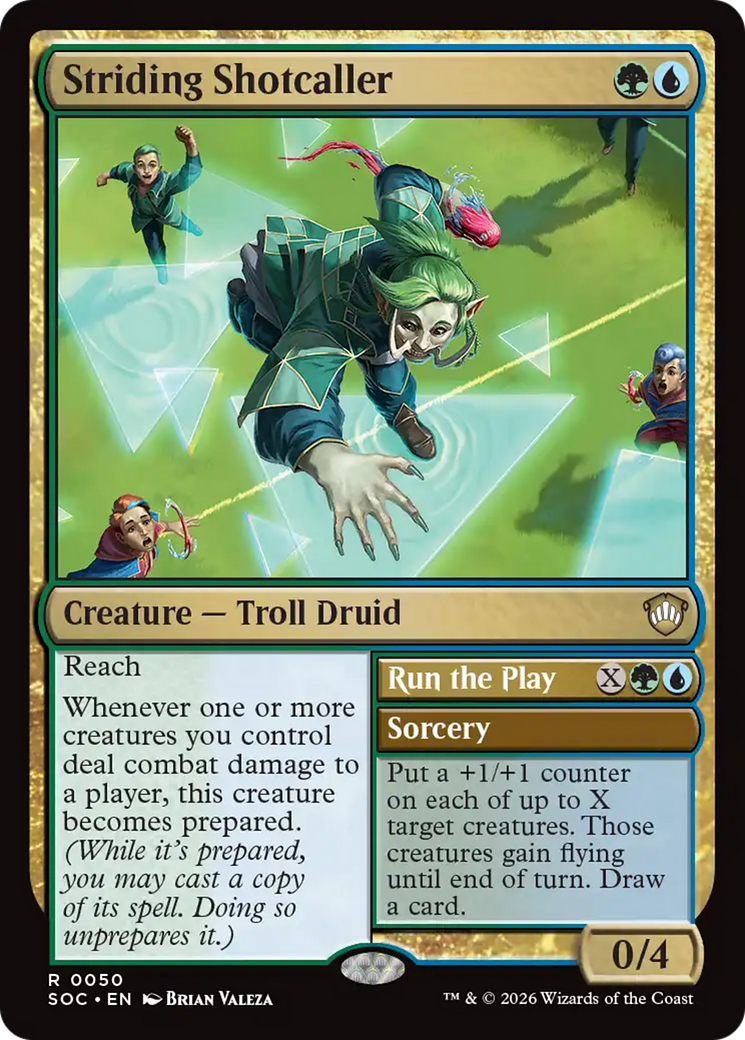 Striding Shotcaller [Secrets of Strixhaven Commander] | Cards and Coasters CA