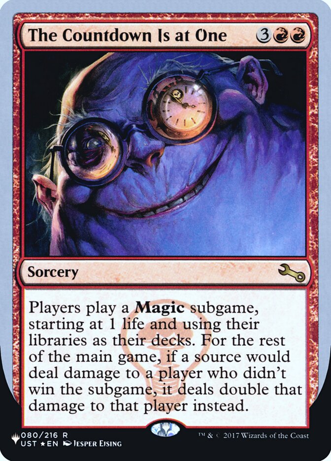 The Countdown Is at One (Unfinity Foil Edition) [The List] | Cards and Coasters CA