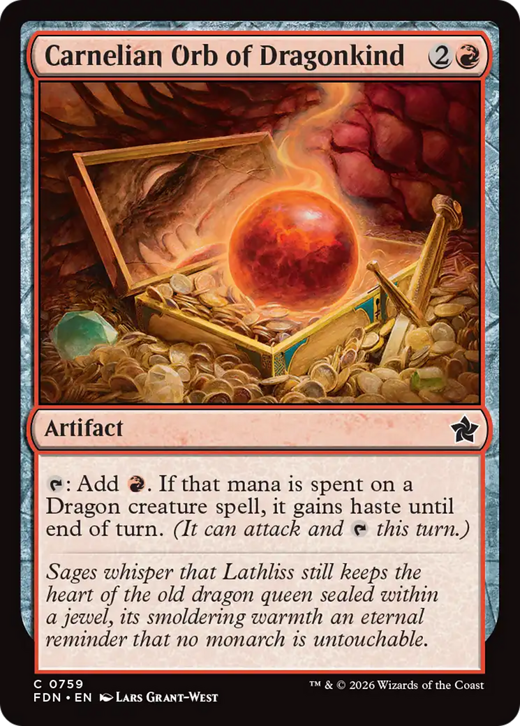 Carnelian Orb of Dragonkind (0759) [Foundations] | Cards and Coasters CA