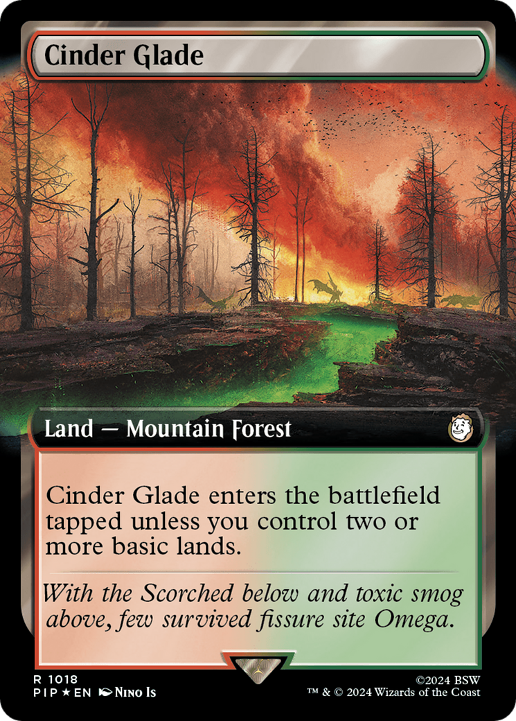 Cinder Glade (Extended Art) (Surge Foil) [Fallout] | Cards and Coasters CA