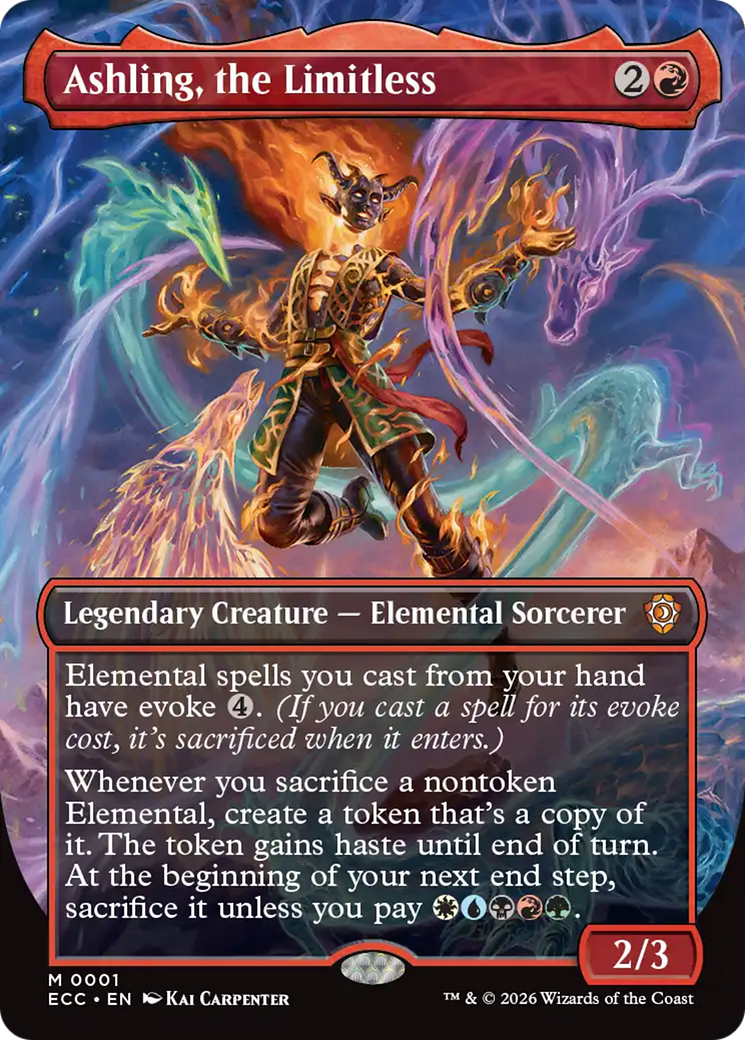 Ashling, the Limitless (Borderless) [Lorwyn Eclipsed Commander] | Cards and Coasters CA