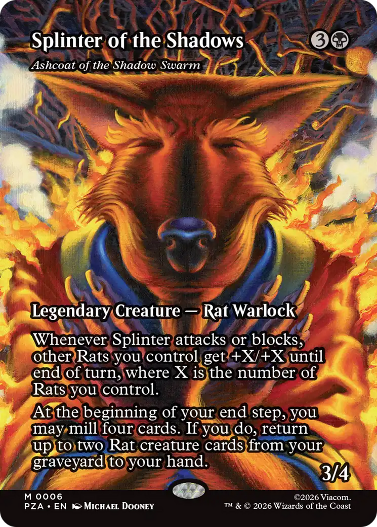 Splinter of the Shadows - Ashcoat of the Shadow Swarm (Borderless) [Teenage Mutant Ninja Turtles Eternal-Legal] | Cards and Coasters CA
