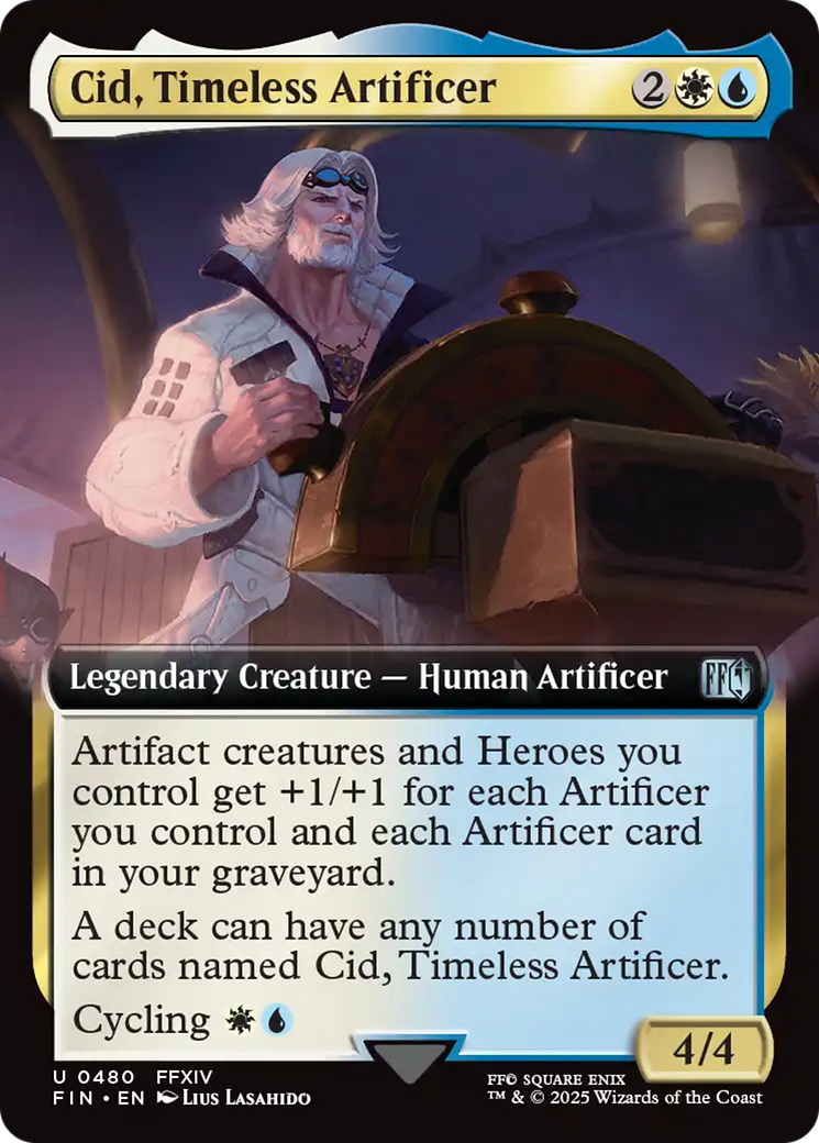 Cid, Timeless Artificer (Extended Art) [FINAL FANTASY] | Cards and Coasters CA