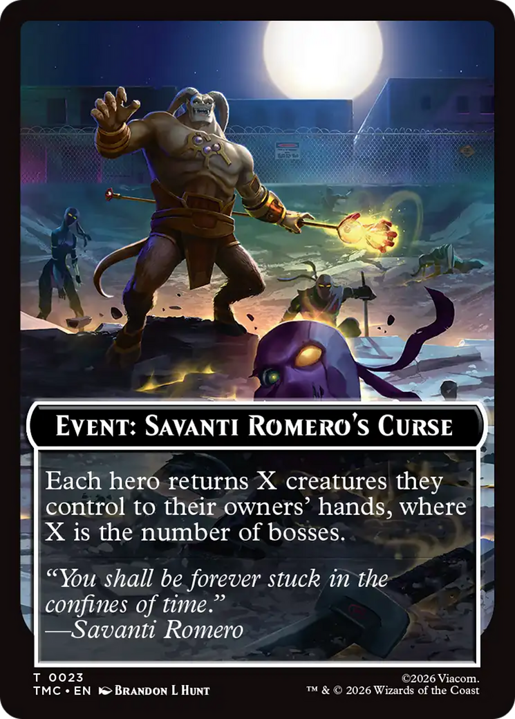 Event: Savanti Romero's Curse [Teenage Mutant Ninja Turtles Commander Tokens] | Cards and Coasters CA