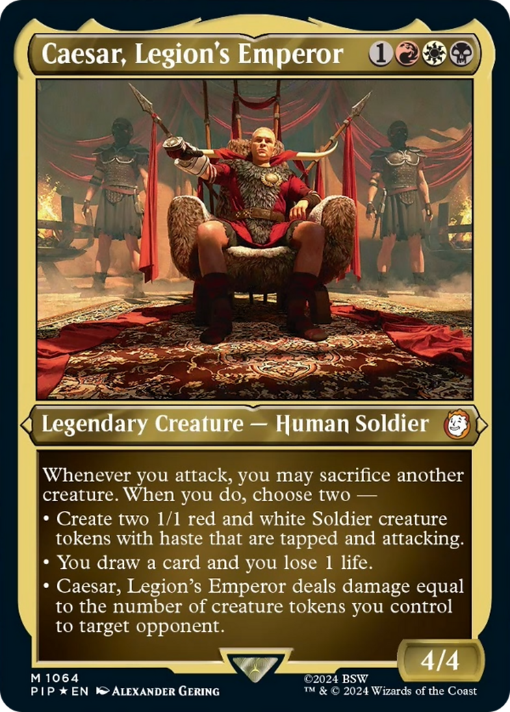 Caesar, Legion's Emperor (Display Commander) [Fallout] | Cards and Coasters CA