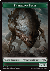 Phyrexian Beast //Manifest Double-Sided Token [Duskmourn: House of Horror Commander Tokens] | Cards and Coasters CA