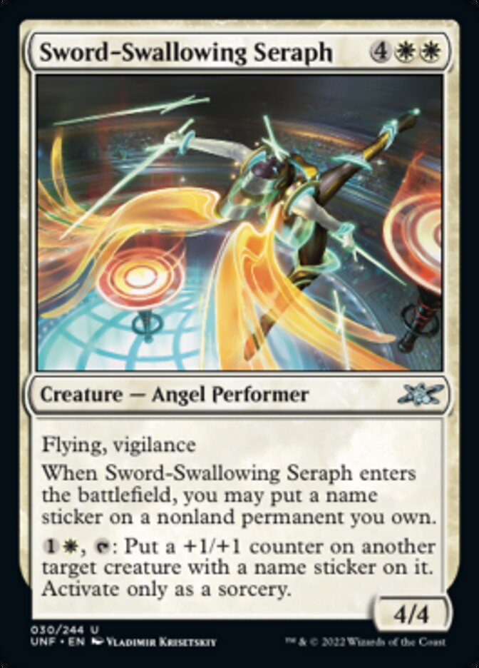 Sword-Swallowing Seraph [Unfinity] | Cards and Coasters CA