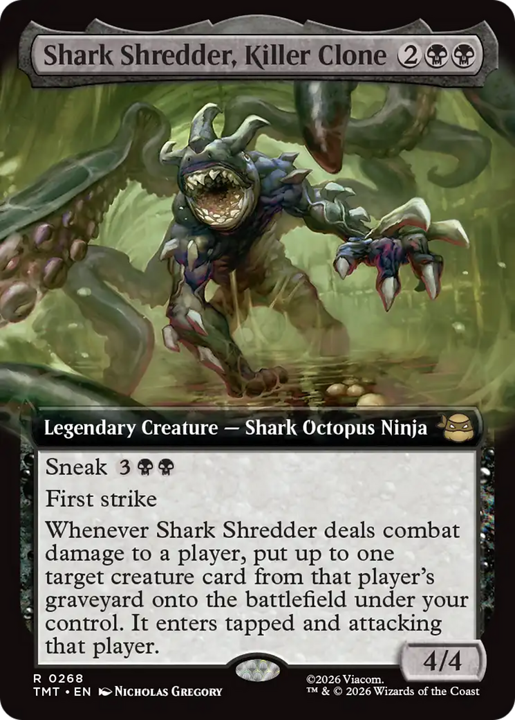 Shark Shredder, Killer Clone (Extended Art) [Teenage Mutant Ninja Turtles] | Cards and Coasters CA