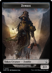 Monk // Zombie Double-Sided Token [March of the Machine Tokens] | Cards and Coasters CA