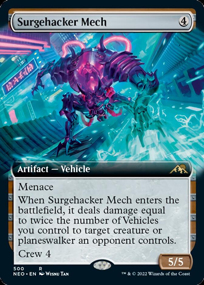 Surgehacker Mech (Extended Art) [Kamigawa: Neon Dynasty] | Cards and Coasters CA